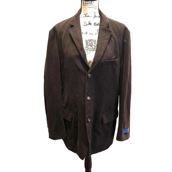 IBIZA Sport Coat Blazer Jacket Brown Size 42R Cotton Ribbed ORTE Workwear